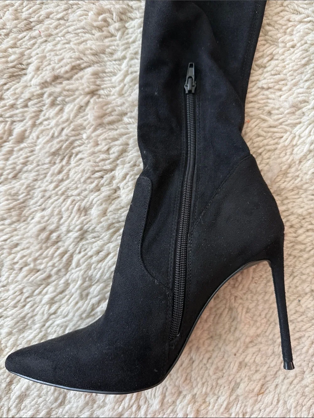 Steve Madden Black Over-The-Knee Pointed Stiletto Boots